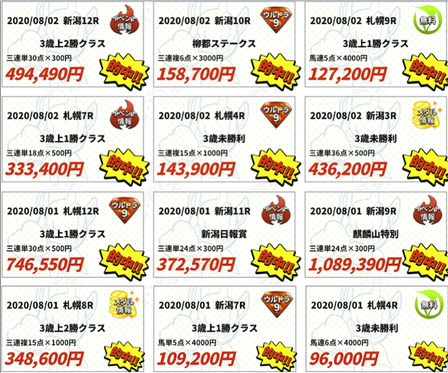 ヒーローズ的中実績画像