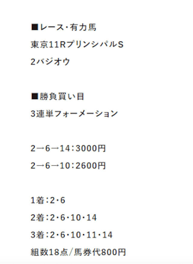 ウマリンピック 有料予想 2レース目