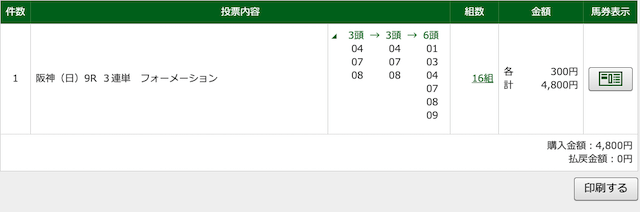 穴党ピカイチ 有料予想 パット2枚め