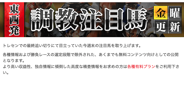 栗東会議 東西発 調教注目馬 説明