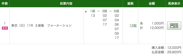 ディギン競馬の無料予想2025年6月8日の東京11Rのpat2