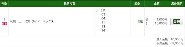 サラコレ：結果0830札幌12R
