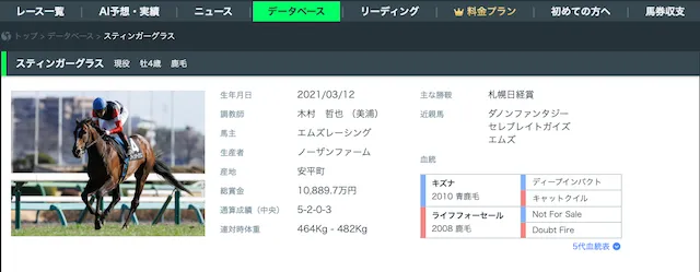 SPAIA競馬のデータベース-2