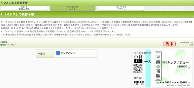 ウマークスのイシス予想