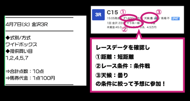 サラコレの中央競馬の使い方2